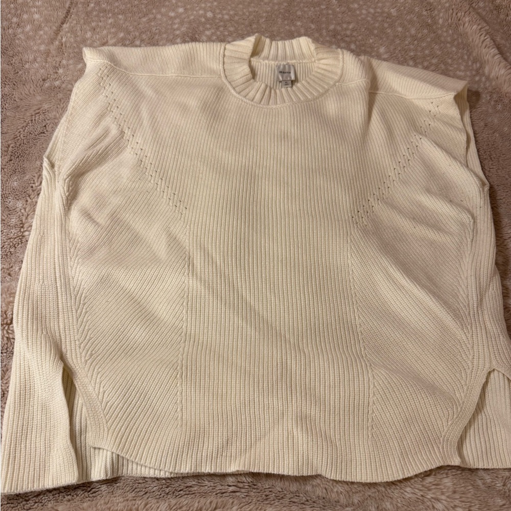 Anthropologie Maeve Knit Sweater Vest - Cream